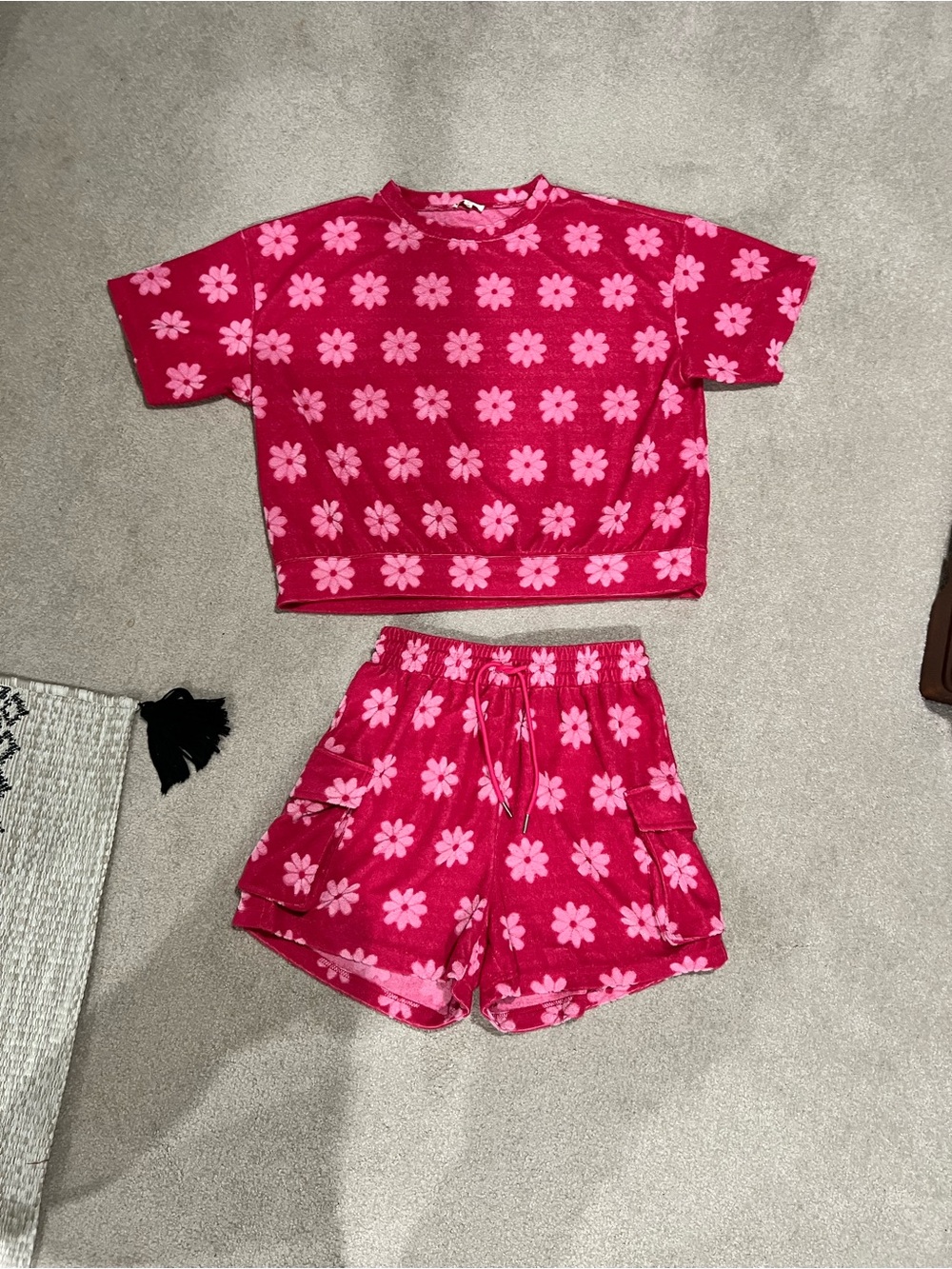 Women’s Easel Pink Floral Two-Piece Short Set